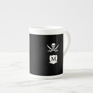Tasse En Porcelaine Pirate et monogramme