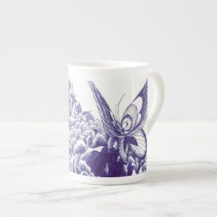Tasse En Porcelaine Pivoine "de baiser de papillon"