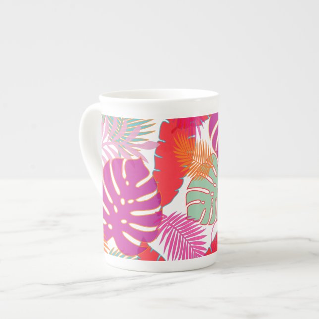 Tasse En Porcelaine PixDezines forêt tropicale/do-it-yourself couleur  (Devant gauche)