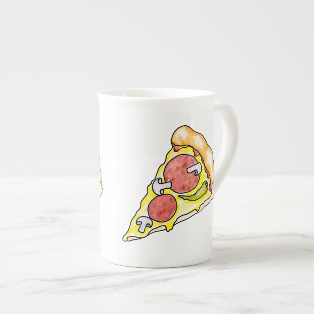 Tasse En Porcelaine Pizza (Devant droit)