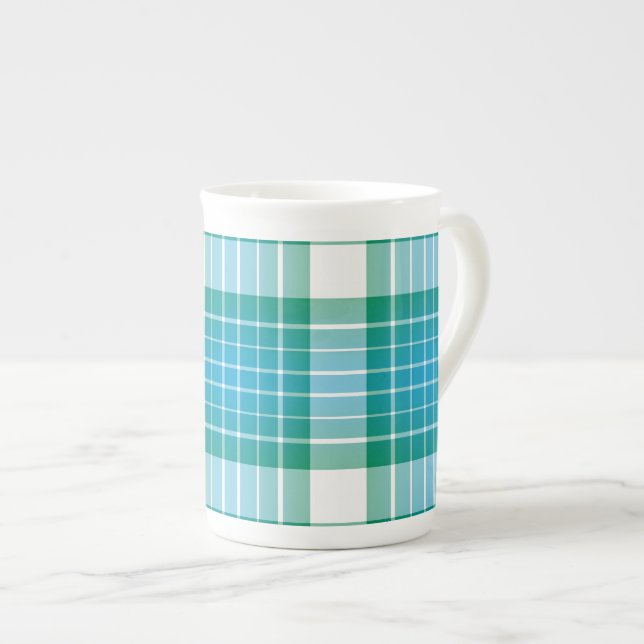 Tasse En Porcelaine Plage de grille d'océan (Devant droit)
