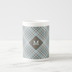 Tasse En Porcelaine Plaid Monogramme personnalisé / Motif Tartan