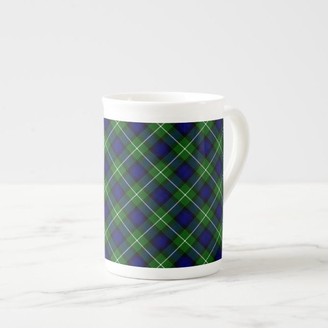 Tasse En Porcelaine Plaid vert bleu Lamont tartan (Devant droit)
