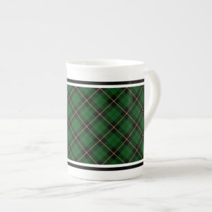 Tasse En Porcelaine Plaid vert et noir de tartan de chasse de Wallace