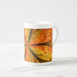 Tasse En Porcelaine Plante d'automne, Abstrait moderne Fractal Art Lea