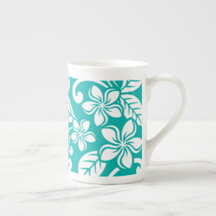 TASSE EN PORCELAINE PLUMÉRIE DE L'ÎLE (TURQUOISE)