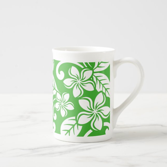 TASSE EN PORCELAINE PLUMÉRIE DE L'ÎLE (VERT DE CITRUS) (Droite)