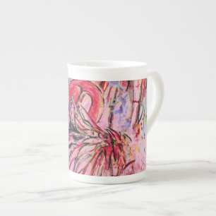 Tasse En Porcelaine Plumes au rose