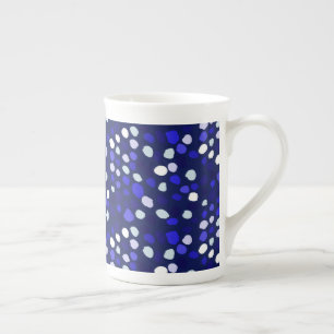 Tasse En Porcelaine Points bleus motif géométrique multicolore amusant