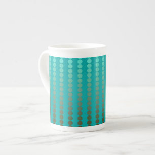 Tasse En Porcelaine Points de satin - gris de turquoise et d'étain