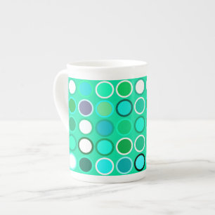 Tasse En Porcelaine Points modernes du milieu du siècle - tons aqua