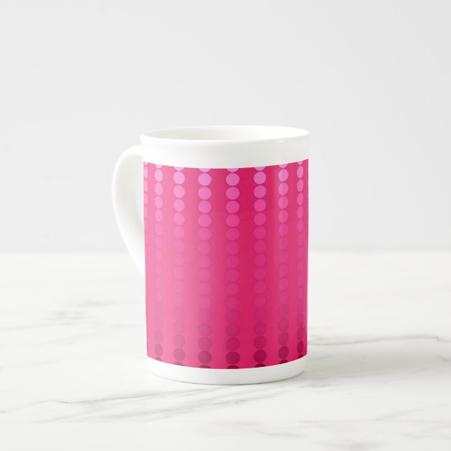 Tasse En Porcelaine Points satinés - nuances rose fuchsia (Devant gauche)