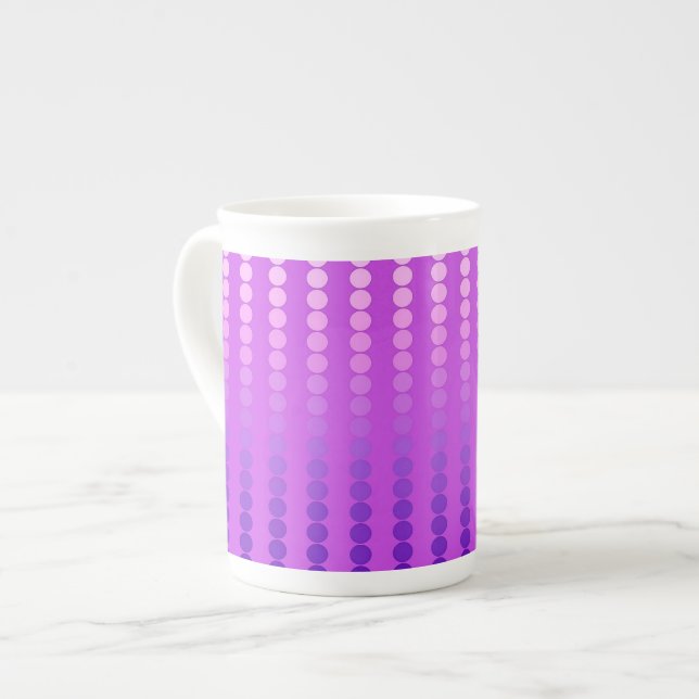 Tasse En Porcelaine Points satinés - violet et orchidée (Devant gauche)