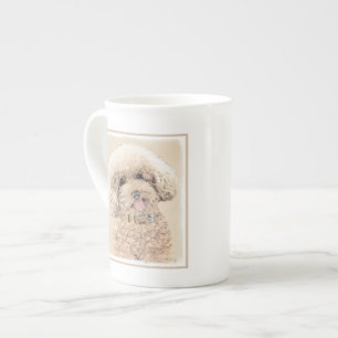 Tasse En Porcelaine Poodle (Jouet, Miniature) Peinture originale de Ch