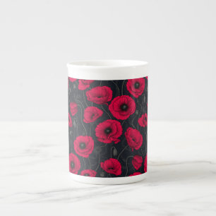Tasse En Porcelaine Poppies rouges