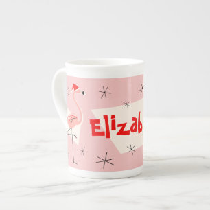 Tasse En Porcelaine Porcelaine tendre nommée rose de Santa de Flamant