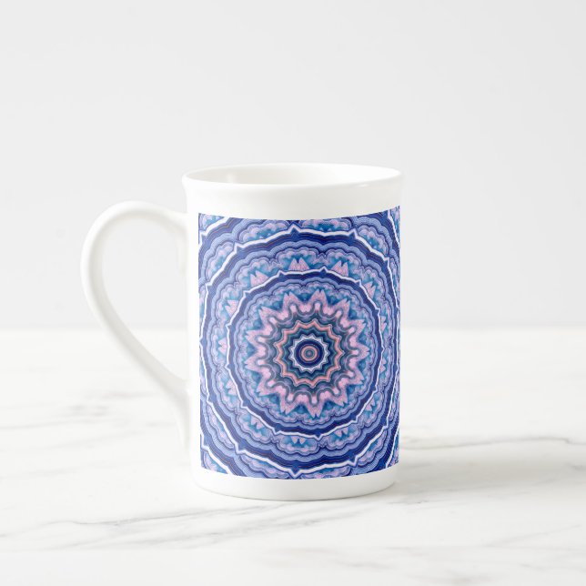 Tasse En Porcelaine Porte blanche rose bleu Boho Mandala (Gauche)
