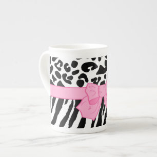 Tasse En Porcelaine Poster de animal Girly de zèbre de léopard et ar