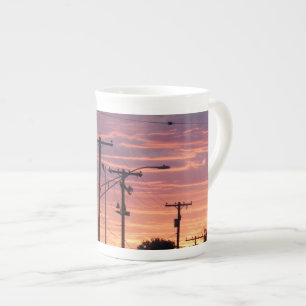 Tasse En Porcelaine Poteaux de coucher et de lampes