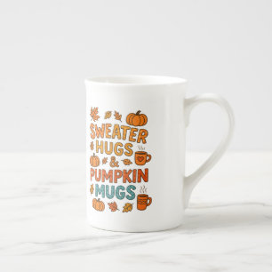 Tasse En Porcelaine Poumons et Citrouilles de la chaudière Typographie