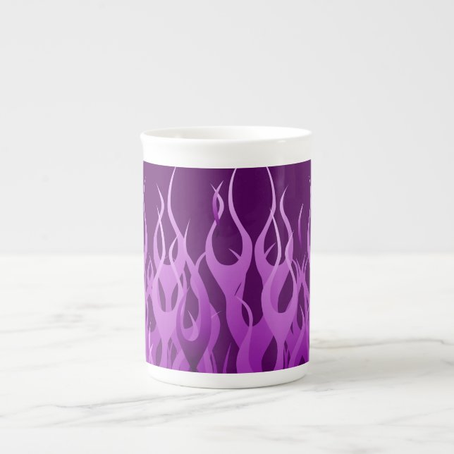 Tasse En Porcelaine Pourpre emballant des flammes (Devant)