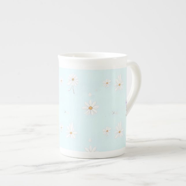 Tasse En Porcelaine Prairie de Menthe Rêveuse (Devant droit)