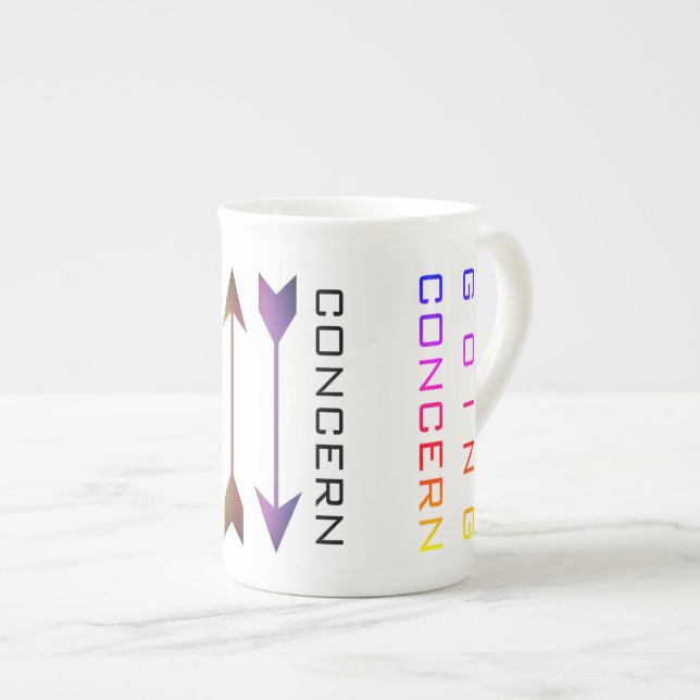Tasse En Porcelaine "Préoccupation" (Devant droit)