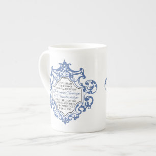 Tasse En Porcelaine Prince rouleau de George Blue/blanc de HRH