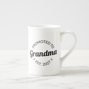 Tasse En Porcelaine Promue Grand-mère dès 2027 Nouvelle Mamie Je