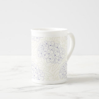 Tasse En Porcelaine Purple Hydrangeas outline