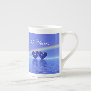 Tasse En Porcelaine quarante-cinquième Coeurs de saphir d'anniversaire