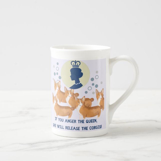 Tasse En Porcelaine Queen et Corgis Witty et Whimsical (Droite)