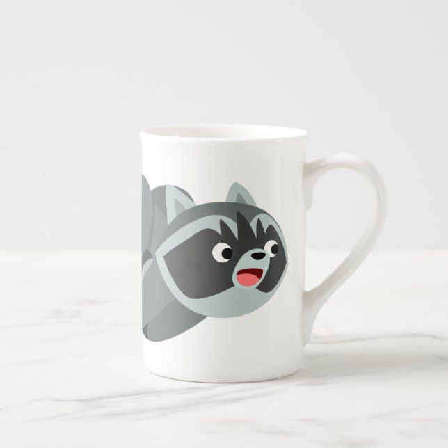 Tasse En Porcelaine Raccoon de dessin animé mignon (Droite)