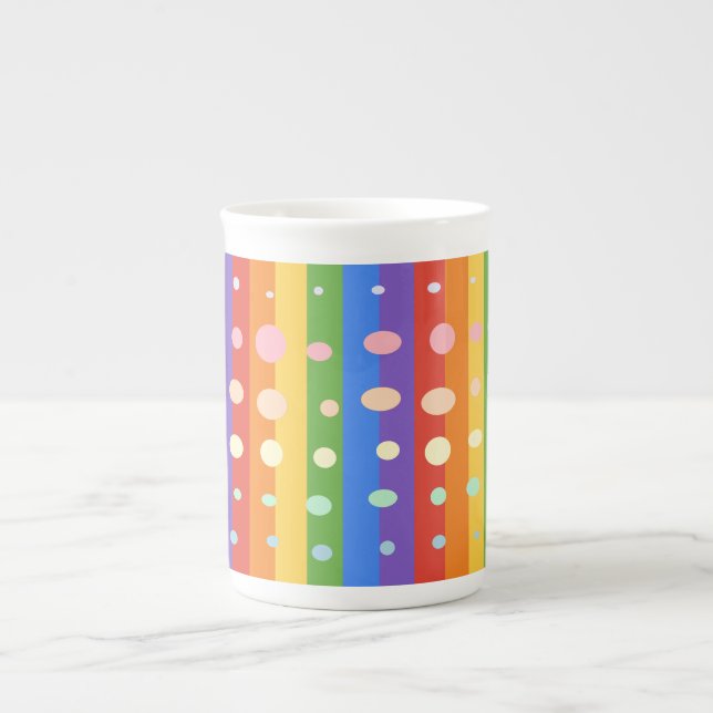 TASSE EN PORCELAINE RAINBOW DOT SRIPES (Devant)
