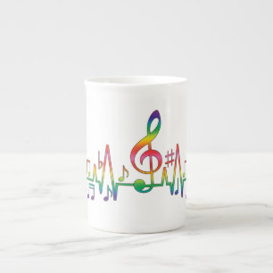 Tasse En Porcelaine Rainbow Music Beat Wave
