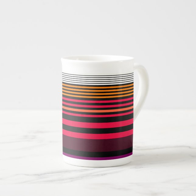 Tasse En Porcelaine rayures (Devant droit)