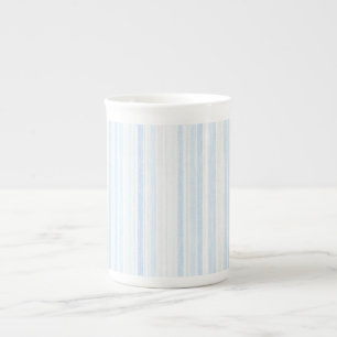 Tasse En Porcelaine Rayures Blanches Bleu Bébé