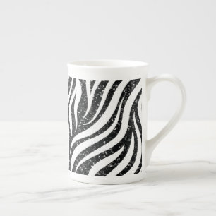 Tasse En Porcelaine Rayures de zèbre Imprimé d'animaux sauvages paille