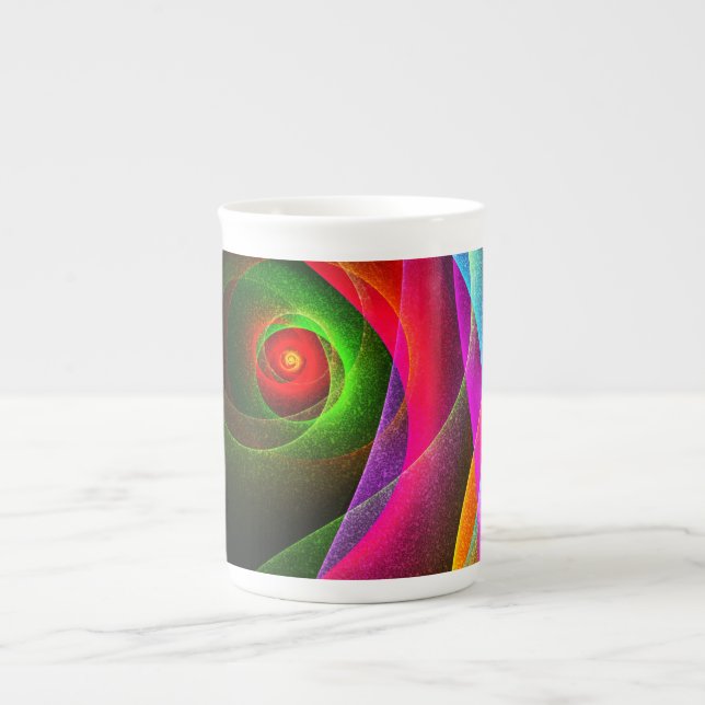 Tasse En Porcelaine Red Green Orange Modern Abstrait Art Motif #22 (Devant)