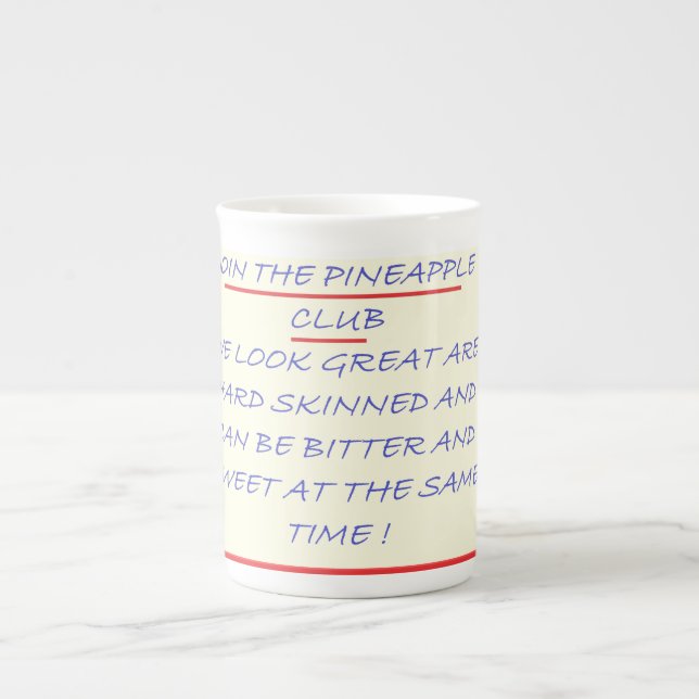 TASSE EN PORCELAINE REJOINDRE LE CLUB FUN MESSAGE BLEU ET ROUGE (Devant)