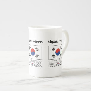 Tasse En Porcelaine Rép. de Corée S Drapeau sud-coréen Personnalisé Na