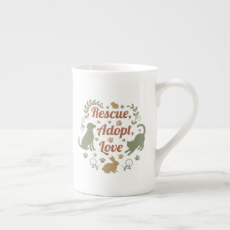 Tasse En Porcelaine Rescue, Adopt, Love