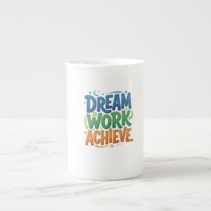 Tasse En Porcelaine Rêve Travail Réussite – T-Shirt de Motivation pour