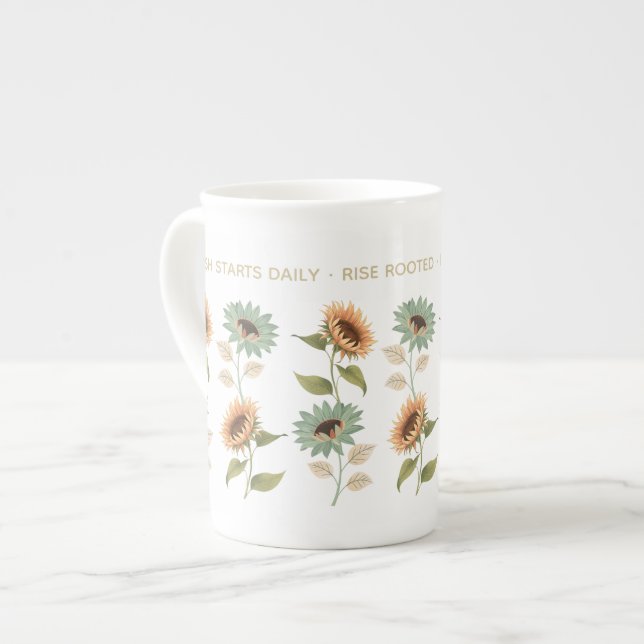 Tasse En Porcelaine Rise Rooted Sunflower (Devant gauche)