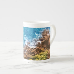 Tasse En Porcelaine Roches dans la mer, vue d'en haut 1