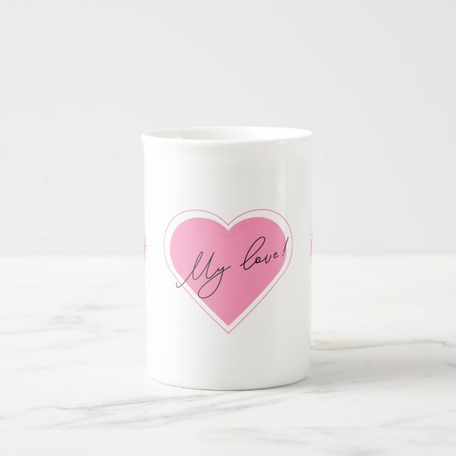 Tasse En Porcelaine Romantic illustration My love! on a cup (Devant)