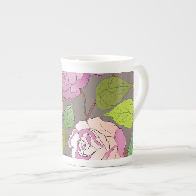 Tasse En Porcelaine Rose 20 (Devant droit)