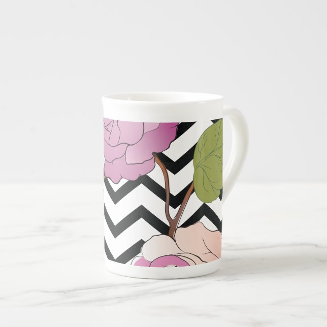 Tasse En Porcelaine Rose 27 (Devant droit)
