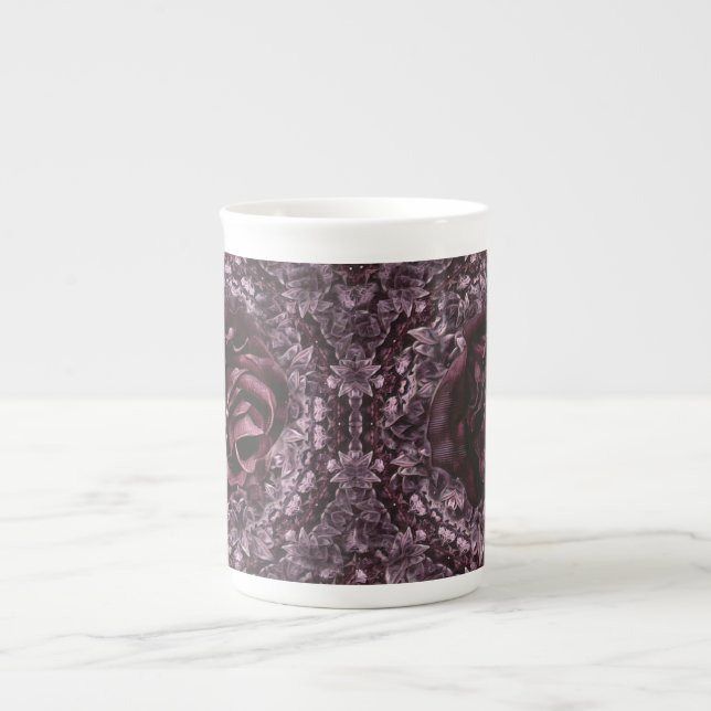 Tasse En Porcelaine Rose Mandala (Devant)