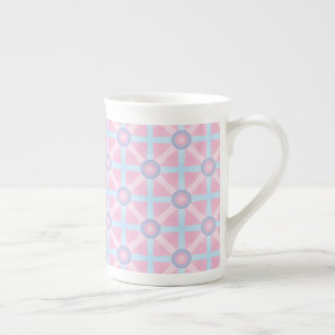 Tasse En Porcelaine Rose mignon, violet et bleu clair Motif